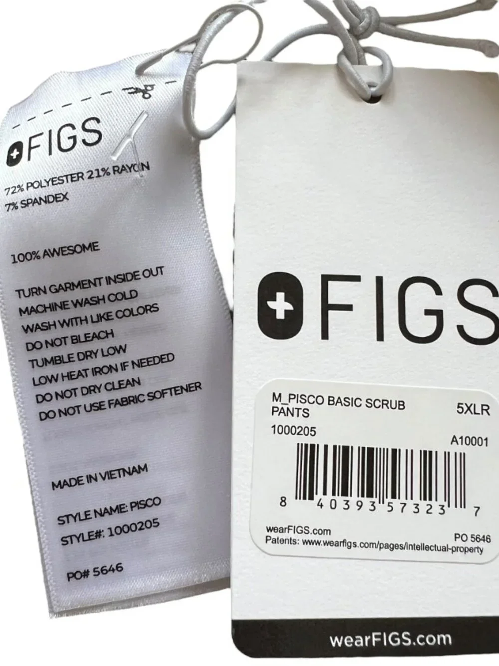 Figs Scrub pants Pisco Basic mens 5XL khaki beige drawstring elastic waist